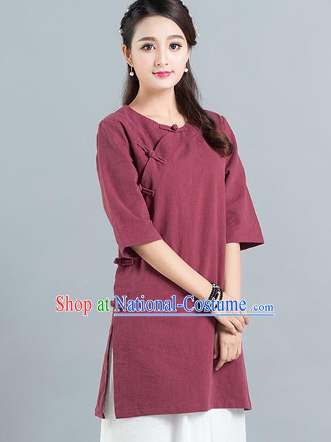 Traditional Ancient Chinese Young Women Cheongsam Dress Republic of China Tangsuit Stand Collar Blouse Dress Tang Suit Clothing for Women