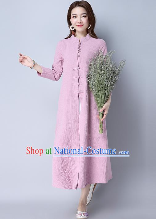 Traditional Ancient Chinese National Costume, Elegant Hanfu Two Piece Dress, China National Minority Tang Suit Cheongsam Upper Outer Garment Pink Dress Clothing for Women