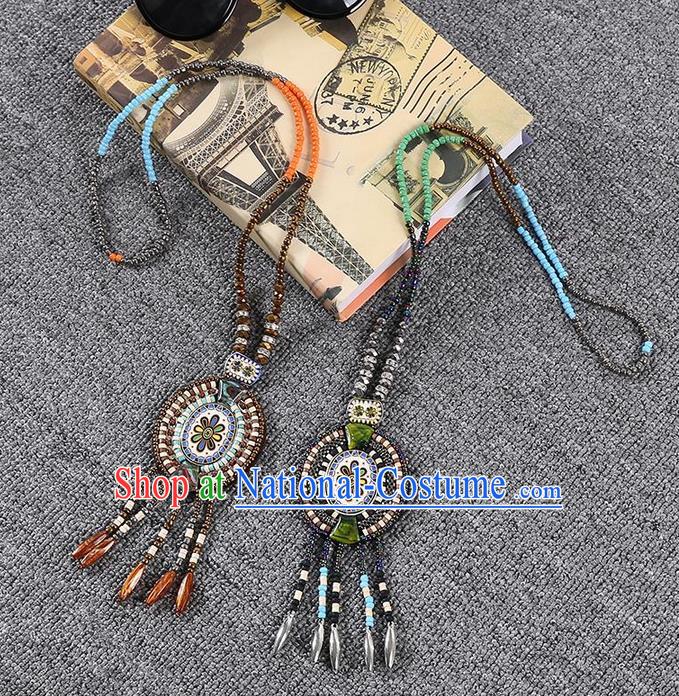 Traditional Chinese Miao Nationality Crafts, Hmong Handmade Tassel Pendant, Miao Ethnic Minority Necklace Accessories Pendant for Women