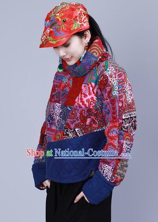 Traditional Chinese National Embroidered Phoenix Crafts Headgear, China National Minority Handmade Embroidered Red Cap for Women