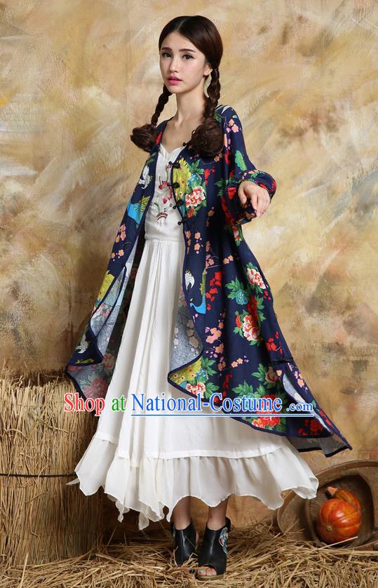 Traditional Ancient Chinese National Costume, Elegant Hanfu Cardigan Coat, China Tang Suit Plated Buttons Cape, Upper Outer Garment Dust Coat Cloak Clothing for Women