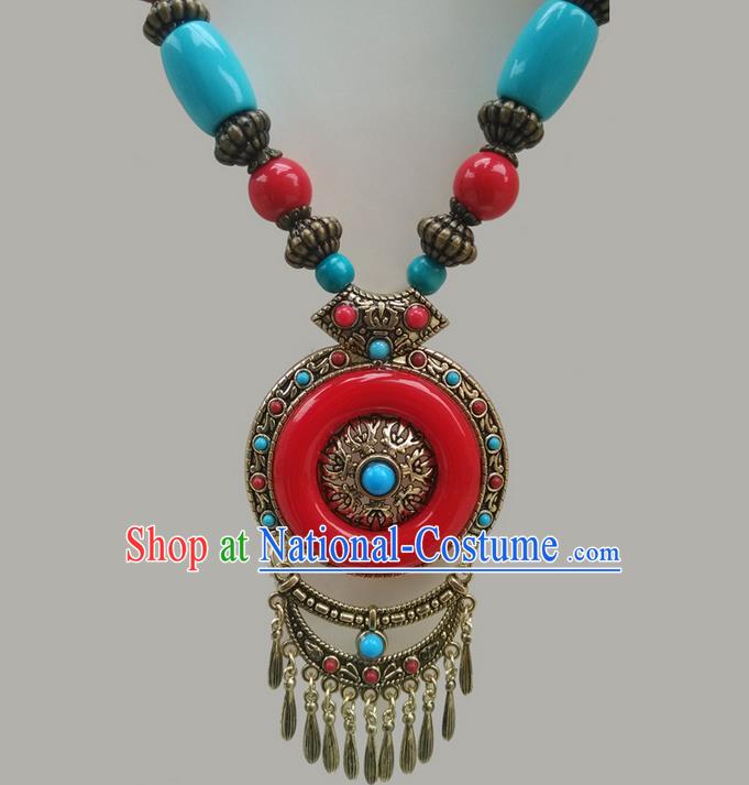 Traditional Chinese Miao Nationality Crafts, Hmong Handmade Tassel Pendant, Miao Ethnic Minority Necklace Accessories Pendant for Women