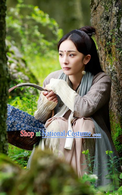 Traditional Chinese Ancient Fairy Costume, Elegant Hanfu Young Lady Dress, China Han Dynasty Countrywoman Tailing Clothing for Women