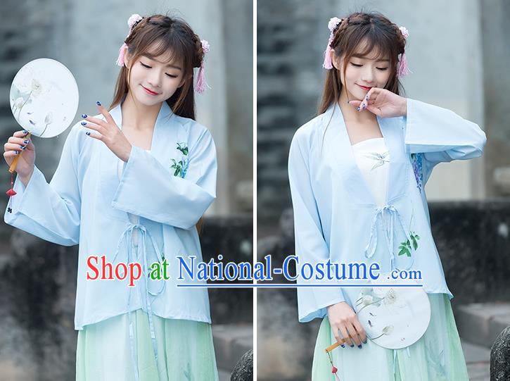 Traditional Ancient Chinese Young Women Cheongsam Dress Republic of China Tangsuit Stand Collar Blouse Dress Tang Suit Clothing for Women