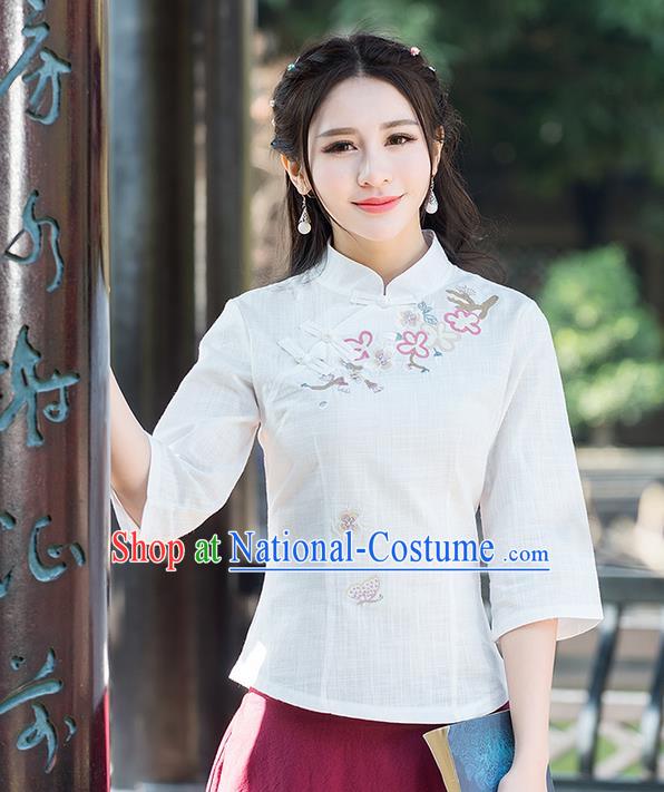 Traditional Ancient Chinese Young Women Cheongsam Dress Republic of China Tangsuit Stand Collar Blouse Dress Tang Suit Clothing for Women