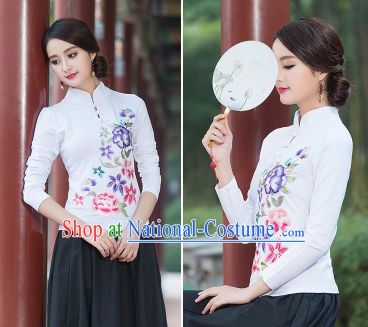 Traditional Ancient Chinese Young Women Cheongsam Dress Republic of China Tangsuit Stand Collar Blouse Dress Tang Suit Clothing for Women