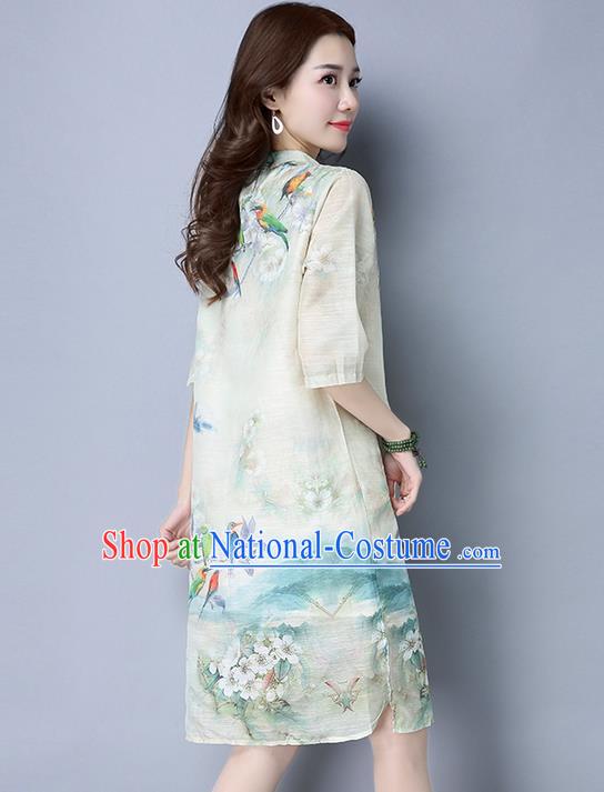 Traditional Ancient Chinese Young Women Cheongsam Dress Republic of China Tangsuit Stand Collar Blouse Dress Tang Suit Clothing for Women