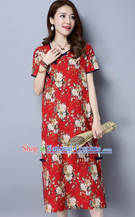 Traditional Ancient Chinese National Costume, Elegant Hanfu Dress, China Tang Suit Chirpaur Republic of China Cheongsam Upper Outer Garment Elegant Dress Clothing for Women