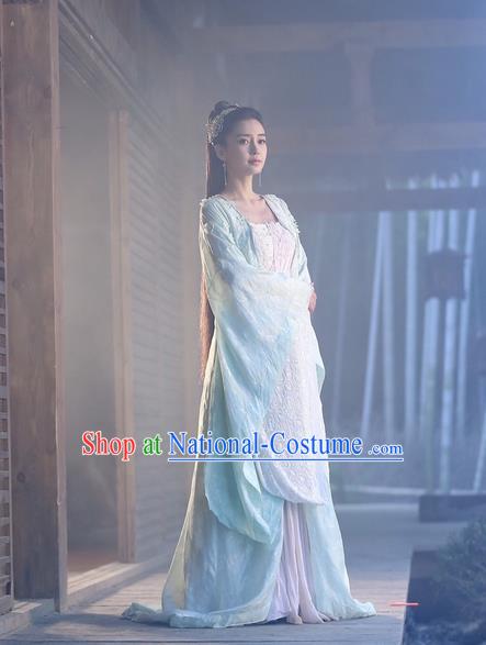 Traditional Ancient Chinese Female Swordsman Costume, Chinese Warring States Period Imperial Princess Fairy Elegant Dress, Cosplay Princess Chinese Nobility Hanfu Tailing Clothing for Women