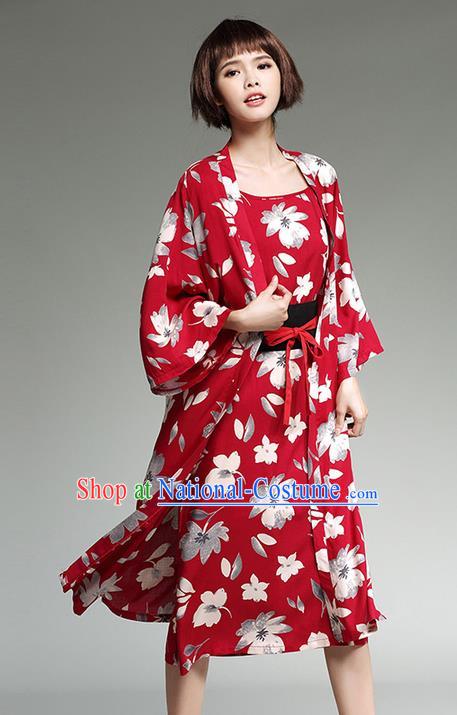 Traditional Ancient Japanese National Costume, Elegant Kimono Cardigan Clothing for Women