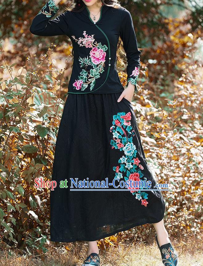 Traditional Ancient Chinese Young Women Cheongsam Dress Republic of China Tangsuit Stand Collar Blouse Dress Tang Suit Clothing for Women