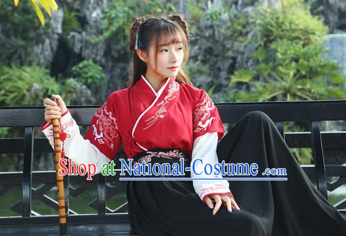 Traditional Ancient Chinese Young Women Cheongsam Dress Republic of China Tangsuit Stand Collar Blouse Dress Tang Suit Clothing for Women