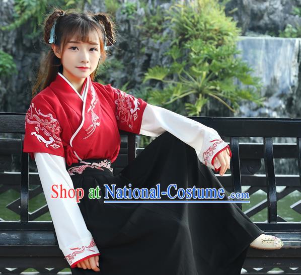 Traditional Ancient Chinese Young Women Cheongsam Dress Republic of China Tangsuit Stand Collar Blouse Dress Tang Suit Clothing for Women