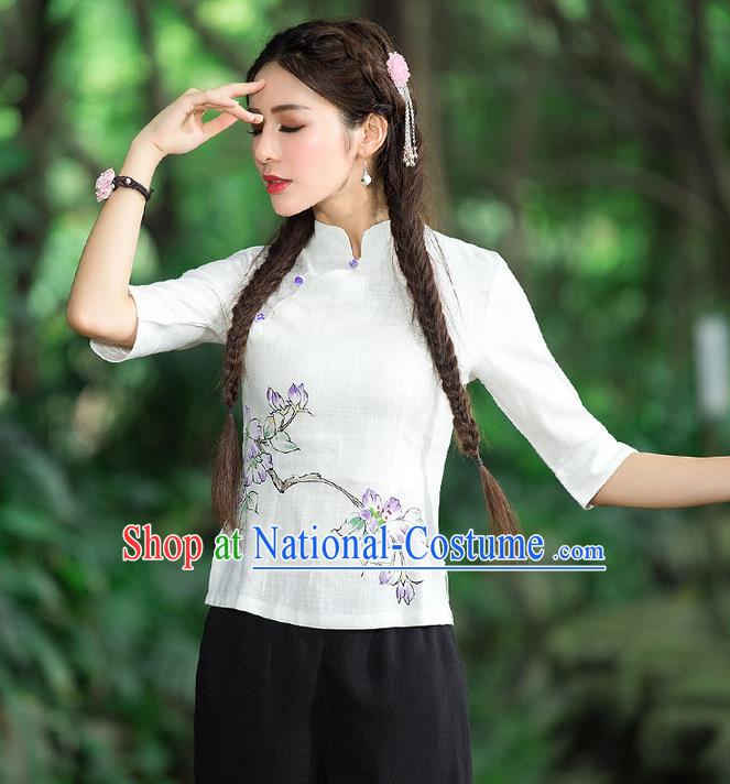 Traditional Ancient Chinese Young Women Cheongsam Dress Republic of China Tangsuit Stand Collar Blouse Dress Tang Suit Clothing for Women