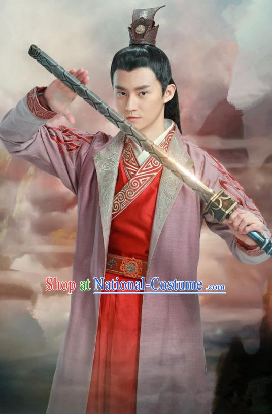 Traditional Ancient Chinese Swordsman Costume, Chinese Han Dynasty Jiang Hu Swordsman Dandies Robe, Cosplay Prince Nobility Childe Chinese Bladesman Hanfu Clothing for Men