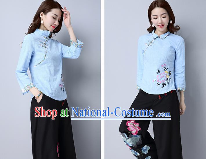 Traditional Ancient Chinese Young Women Cheongsam Dress Republic of China Tangsuit Stand Collar Blouse Dress Tang Suit Clothing for Women