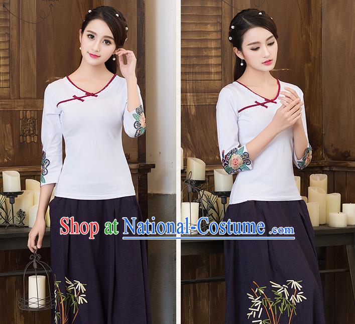 Traditional Ancient Chinese Young Women Cheongsam Dress Republic of China Tangsuit Stand Collar Blouse Dress Tang Suit Clothing for Women