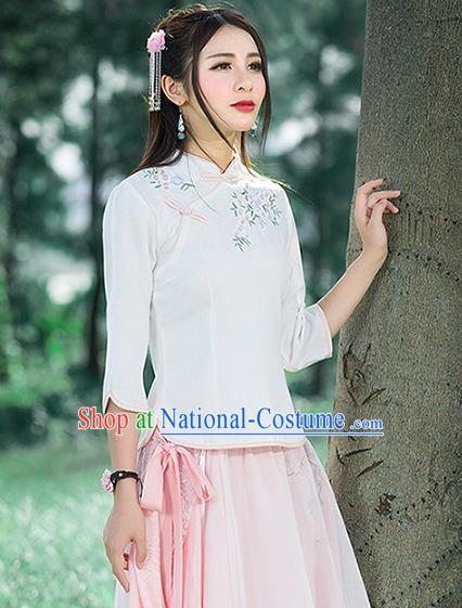 Traditional Ancient Chinese Young Women Cheongsam Dress Republic of China Tangsuit Stand Collar Blouse Dress Tang Suit Clothing for Women