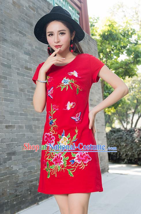 Traditional Ancient Chinese Young Women Cheongsam Dress Republic of China Tangsuit Stand Collar Blouse Dress Tang Suit Clothing for Women