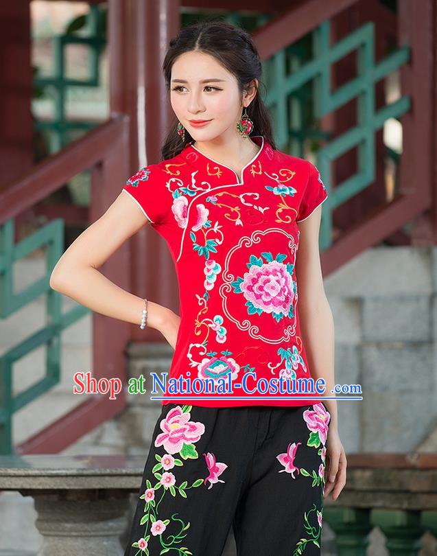 Traditional Ancient Chinese Young Women Cheongsam Dress Republic of China Tangsuit Stand Collar Blouse Dress Tang Suit Clothing for Women