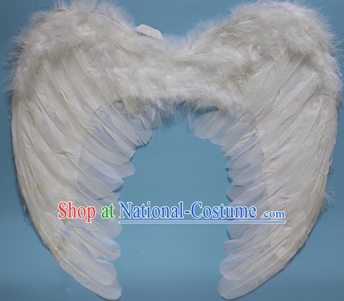 Chinese Children Kindergarten Stage Performance Prop Angel White Feather Butterfly Wings for Kids