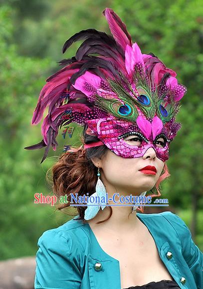 Top Grade Classicla Halloween Feather Mask Stage Performance Props Fancy Ball Masks for Women