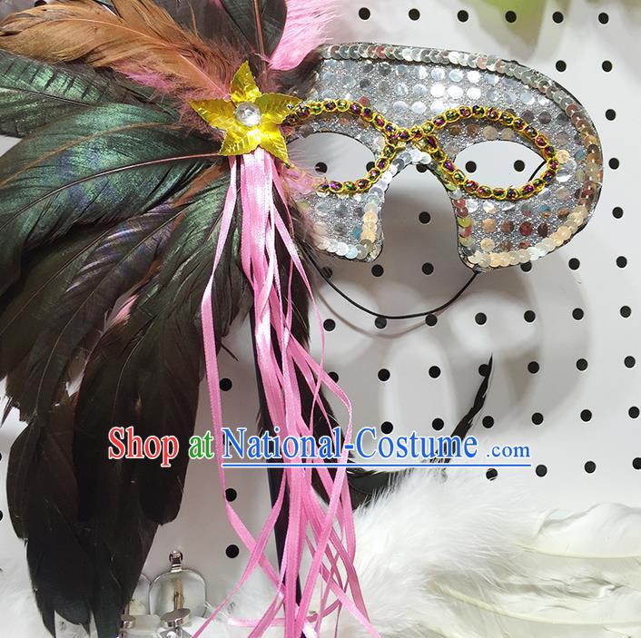 Classicla Halloween Feather Mask Stage Performance Props Fancy Ball Masks for Women