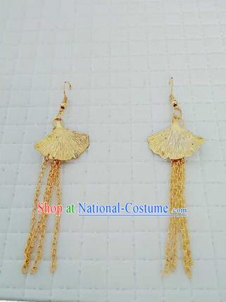 Traditional Handmade Chinese Ancient Classical Accessories Earrings, Han Dynasty Imperial Consort Eardrop, Hanfu Imperial Princess Tassel Earbob for Women