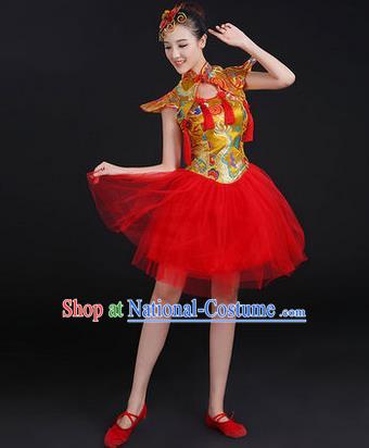 Traditional Chinese Yangge Fan Dancing Costume