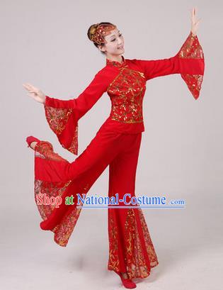 Traditional Chinese Yangge Fan Dancing Costume