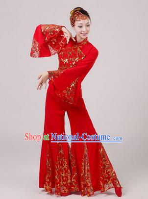 Traditional Chinese Yangge Fan Dancing Costume