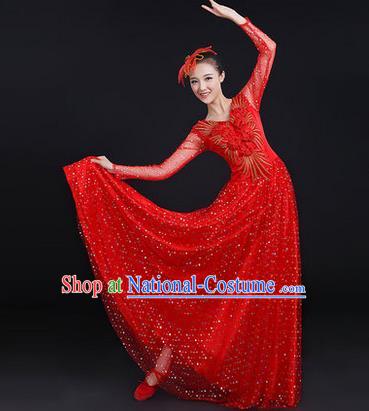 Traditional Chinese Yangge Fan Dancing Costume