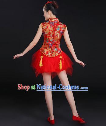 Traditional Chinese Yangge Fan Dancing Costume