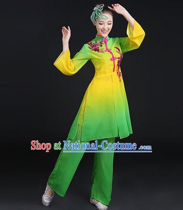 Traditional Chinese Yangge Fan Dancing Costume