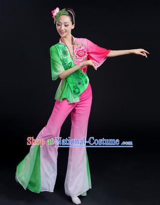 Traditional Chinese Yangge Fan Dancing Costume