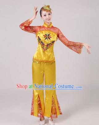 Traditional Chinese Yangge Fan Dancing Costume