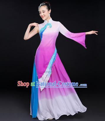 Traditional Chinese Yangge Fan Dancing Costume, Folk Dance Yangko Uniforms, Classic Dance Dress Drum Dance Clothing for Women