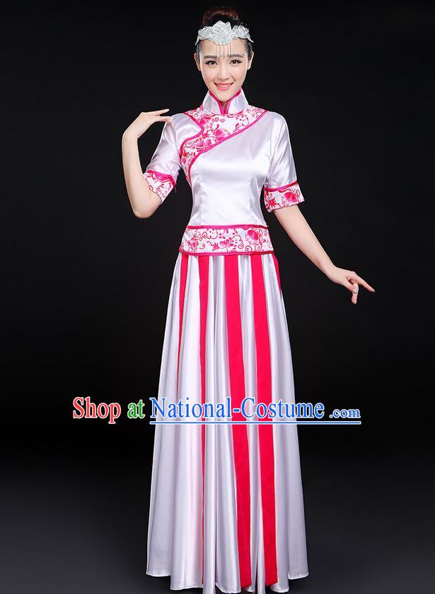 Traditional Chinese Yangge Fan Dancing Costume