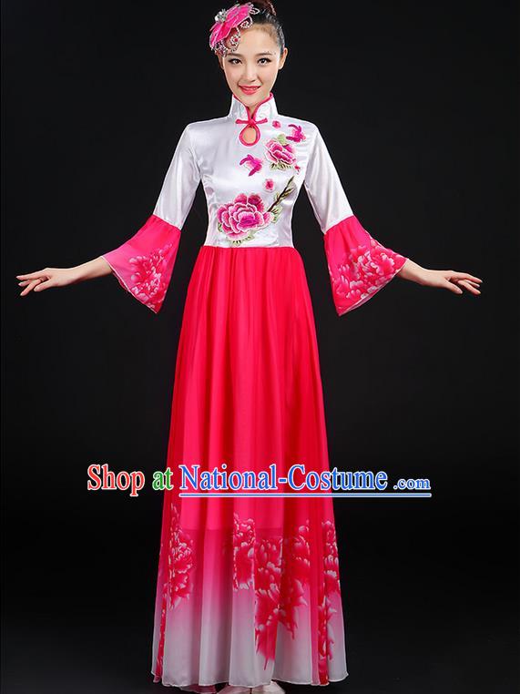 Traditional Chinese Modern Dancing Compere Costume, Women Opening Classic Chorus Singing Group Dance Uniforms, Modern Dance Classic Dance Cheongsam Dress for Women