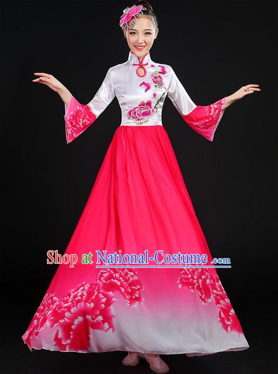 Traditional Chinese Yangge Fan Dancing Costume