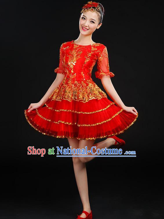 Traditional Chinese Yangge Fan Dancing Costume