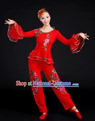 Traditional Chinese Yangge Fan Dancing Costume