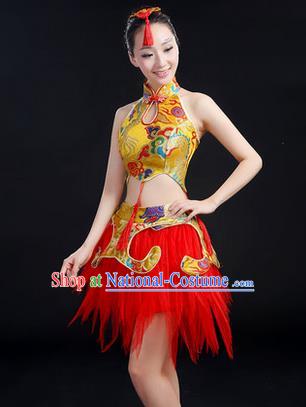 Traditional Chinese Yangge Fan Dancing Costume