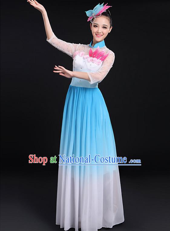 Traditional Chinese Yangge Fan Dancing Costume