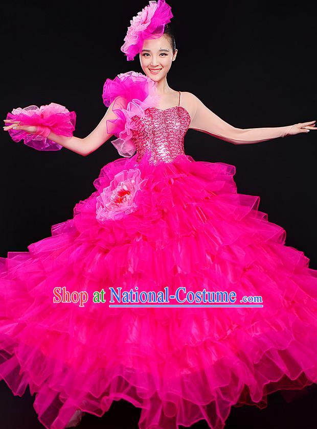 Traditional Chinese Yangge Fan Dancing Costume