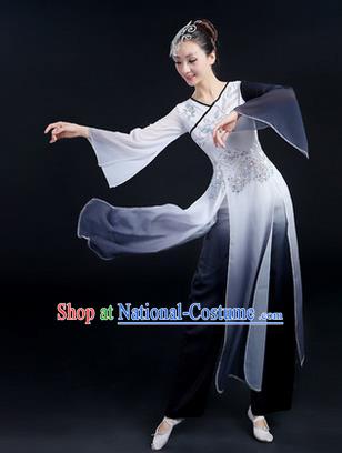 Traditional Chinese Yangge Fan Dancing Costume, Folk Dance Yangko Mandarin Sleeve Paillette Uniforms, Classic Dance Elegant Dress Drum Dance Paillette Clothing for Women