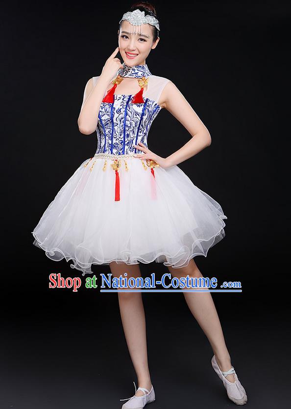 Traditional Chinese Yangge Fan Dancing Costume