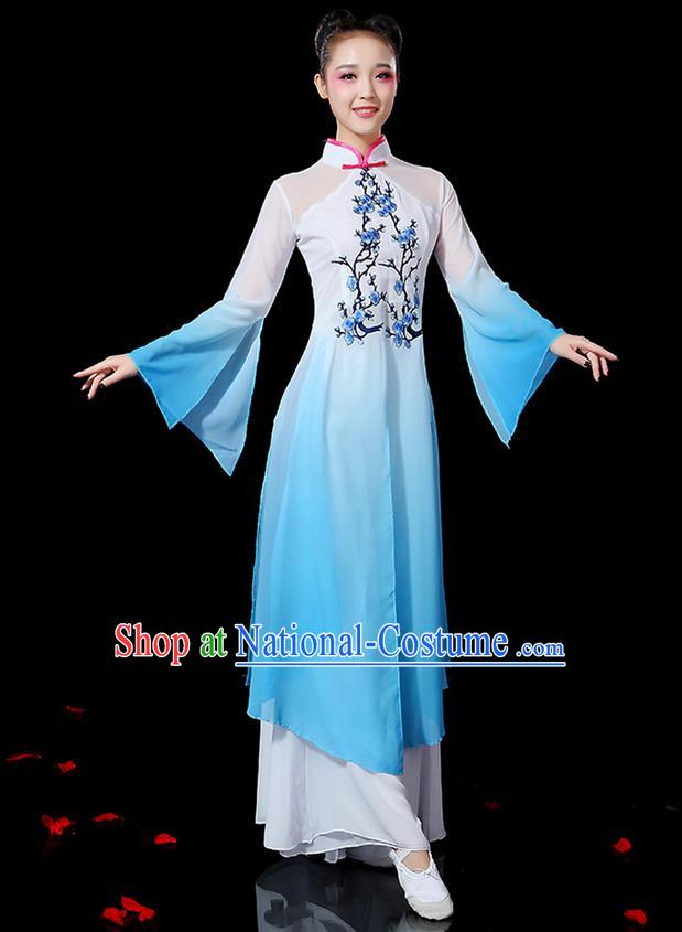 Traditional Chinese Yangge Fan Dancing Costume