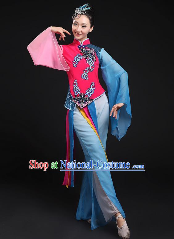 Traditional Chinese Yangge Fan Dancing Costume