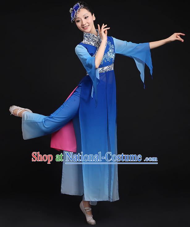 Traditional Chinese Yangge Fan Dancing Costume